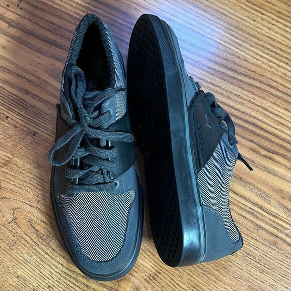 Puma Black & Gray Houndstooth El Ace Lightweight Sneakers Mens Sz9 - Picture 4 of 10